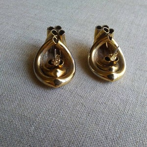 Vintage Abstract Gold Tube Earrings image 8