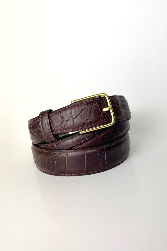 vintage brown leather alligator - Gem