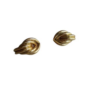 Vintage Abstract Gold Tube Earrings image 1