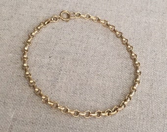 Chic gold circle link chain bracelet