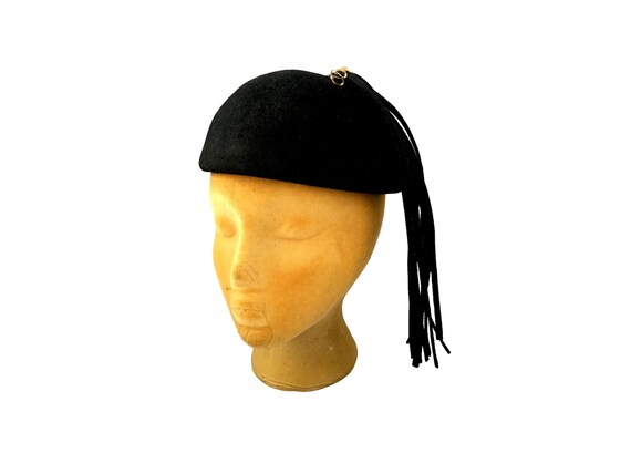 Vintage Glenover Black Wool Hat With Tassel - image 4