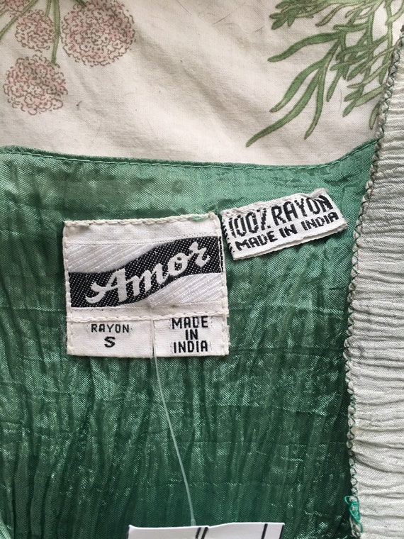 Vintage Green Ombre Pleated Blouse - image 8