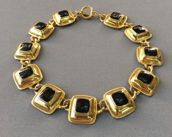 Vintage black and gold necklace