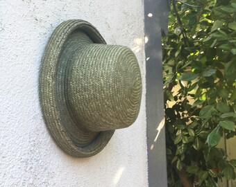 Vintage Sage Green Straw Hat