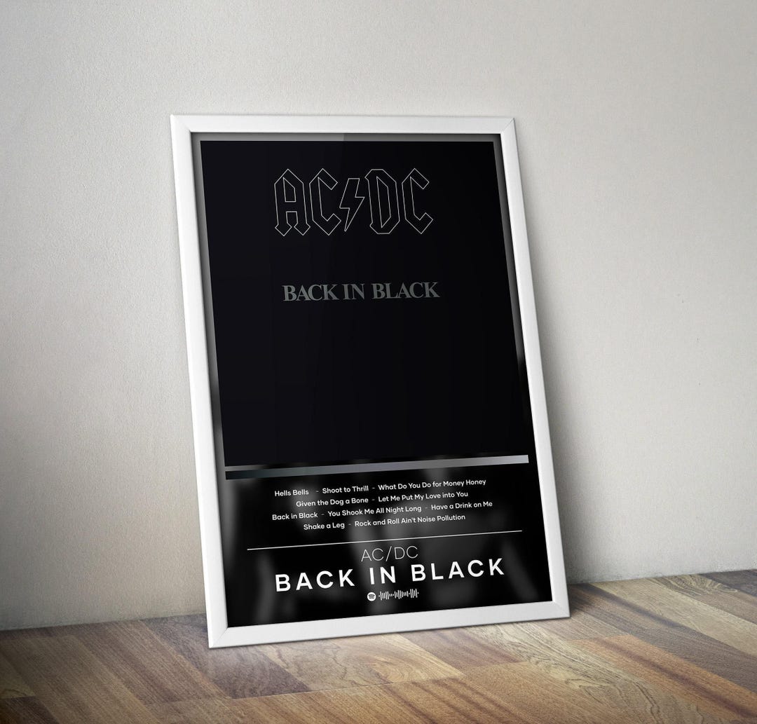 AC/DC Poster Print Back in Black Poster Album Poster Prints 4 Colors ...