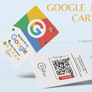 TAPro Google Review Card – NFC & QR Code Business Card, Tap to Leave 5 Star Reviews, Easy Contactless Review Tool for Customers