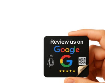Google Review NFC Plaque | Tap to Rate Business Display (2x2")