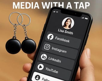 NFC Keychain for Social Media | Tap to Share Instagram, Reviews, Links