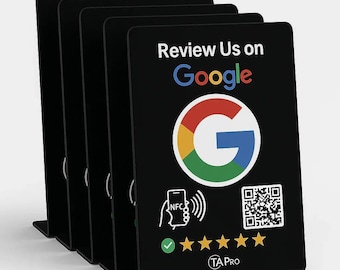 Google Review Stands Bundle | Black NFC QR Code Business Signs TAPro