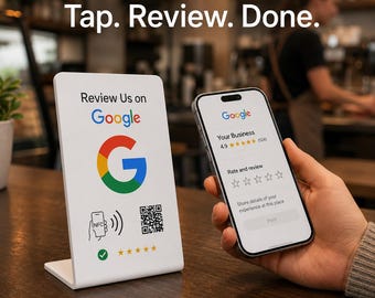 Google Review Stand for Business | NFC Tap to Review Display with QR Code | Digital Option