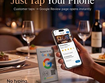 NFC QR Google Review Stand for Restaurants, Cafes | Tap to Leave Review Display