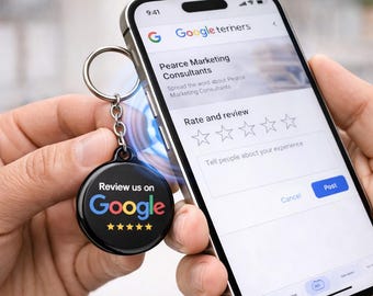 NFC Google Review Keychain, QR Code Tap to Leave Reviews, Contactless Review Tool for Small Business Marketing