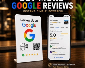 Google Review Stand for Business | NFC QR Code Tap to Review Sign | Customer Feedback Display for Salon Restaurant Office Retail by TAPro