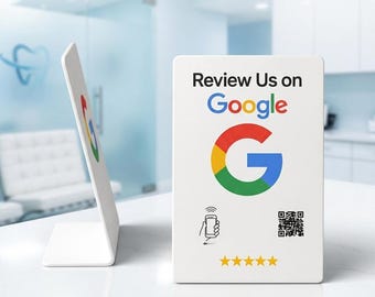 Dental Office Google Review Stand | NFC Tap QR Code Patient Display (Digital Option)