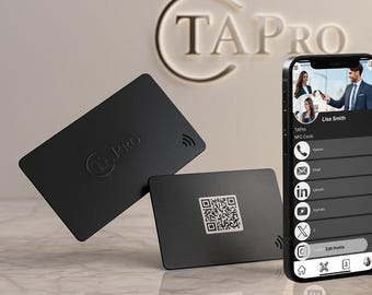 Custom NFC Business Card with QR Code | Digital Business Card | Smart Business Card for iPhone & Android | Reusable NFC Card