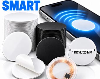 Programmable NFC Coin Tags, NTAG215 Stickers for WiFi, Google Reviews, Smart Home Automation, iPhone and Android Shortcuts