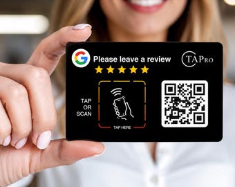 Google Review Sticker for Counter, NFC QR Code Tap to Review Decal, 3M Adhesive Customer Feedback Tool for Small Business