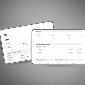 Customer Relationship Management, Notion Template, Notion Planner, Notion Life Planner, Aesthetic Notion Planner, Light and Dark Themes