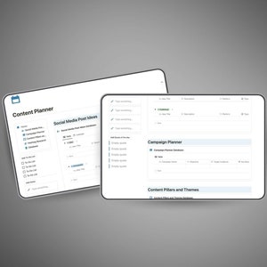 Content Planner, Dashboard Aesthetic Notion Template Minimal Personal Planner, Notion Daily