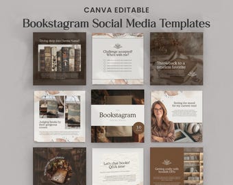 Canva Bearbeitbare Bookstagram Posts Social Media Post Vorlagen, Social Media Vorlagen, Post Template Bundles