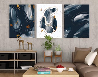B&W Abstract Wall Art, Living Room Decor, Abstract Wall Art, Farmhouse Decor, Housewarming Gift, Wall Art