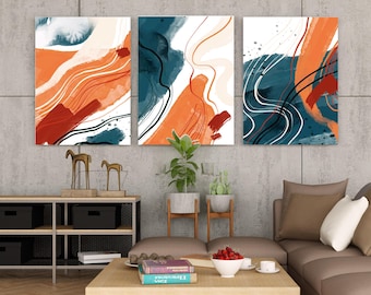 Colorful Abstract Wall Art, Living Room Decor, Abstract Wall Art, Farmhouse Decor, Housewarming Gift, Wall Art