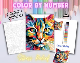Color Buck Numbers Color-by-number Buck Digital Download | Relaxing DIY Art Activity ...