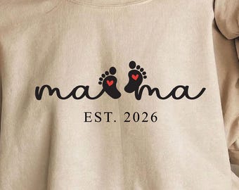 Personalized Mama Est. 2026 Sweater, Expecting Mom Announcement, Mother's Day Gift