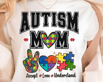 Autism Mom Sweatshirt, Accept Love Understand Autism Awareness
