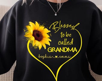Blessed to be called Grandma Sweatshirt Custom Kids Names, Mother's Day Gifts