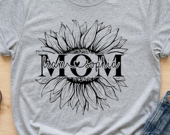 Custom Mom Sunflower Shirt, Personalized Kids Names Sweatshirt, Mother's Day Gift for Mom