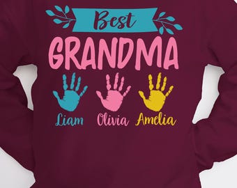 Personalized Grandma Sweatshirt, Custom Grandkid's Names Shirt, Mother's Day Gifts for Grandma