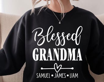 Custom Grandma Sweatshirt, Personalized Grandkid Names, Mother's Day Gift