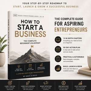 Guía para iniciar un negocio / Libro electrónico de 15 capítulos para la creación de empresas / Plan de acción para emprendedores