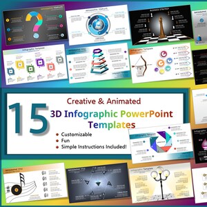 15 kreatywnych i animowanych szablonów infografik 3D w programie PowerPoint – edytowalne i animowane slajdy!
