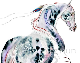 Native Appaloosa Horse Art Painting Print ~ Jill Claire Original