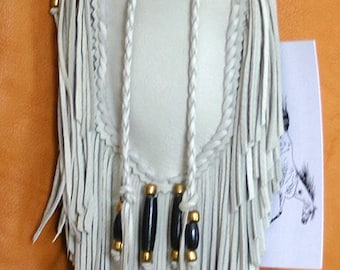 Deerskin Leather Fringed Indian Buckskin Medicine Bag Keepsake Pouch ~ Jill Claire
