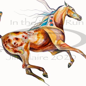 American Indian Appaloosa Horse Art Painting Print ~ Sun Light Lady ~ Jill Claire Original