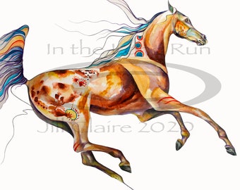 American Indian Appaloosa Horse Art Painting Print ~ Sun Light Lady ~ Jill Claire Original