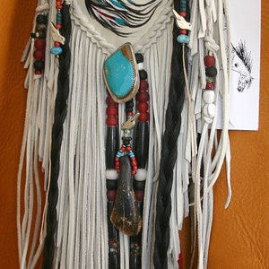 Spirit Black Horse Painted Deerskin Leather Amulet Totem Medicine Bag Jill Claire image 5