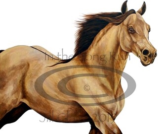 AQHA Buckskin Horse Art Hollywood Dunnit Painting Print ~ Jill Claire Original