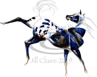 Appaloosa Horse Art Original Print ~ "App Play" by Jill Claire