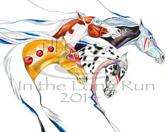 Native Appaloosa Paint Grulla War Horse Equine Art Painting Print Jill Claire