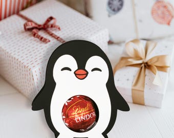 Handmade Penguin Chocolate Holder with Lindt Lindor- Christmas Favour