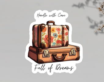 Kawaii Travel Sticker: Waterproof Vinyl Suitcase, Laptop, Water Bottle Decal