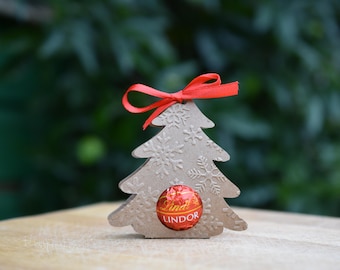 Natural  Lindt Chocolate Christmas Tree Ornament Table Decoration Stocking