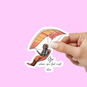 Pegatinas para equipaje con forma de parapente / Pegatinas para maletas antiguas, botellas de agua y más / Accesorios adorables para entusiastas de los viajes kawaii