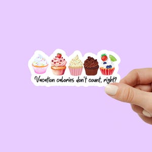 Reissticker grappig bericht | Sticker Cupcakes | Leuke sticker | Cadeau voor foodliefhebber