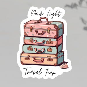 Kawaii Vintage Suitcase Sticker: Waterproof Vinyl Travel Decal