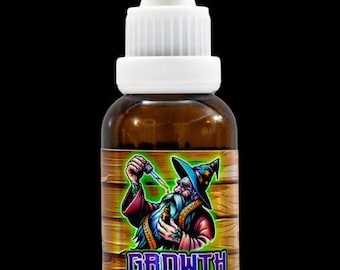 Aceite para Barba Growth Potion (28 ml): Aceite para barba con aroma natural, aceite orgánico para vello facial, cuidado de la barba para hombres, crecimiento del cabello y barba sana.